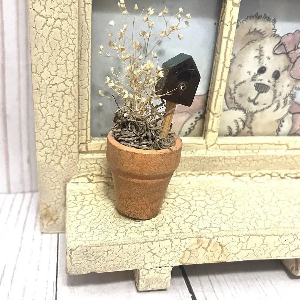 NEW!! Boyd’s Bear Cottagecore Photo Frame Window W/Shelf Farmhouse 9